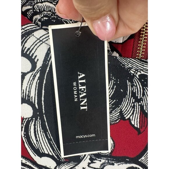 NWT Alfani Tunic Womens 2X Red Black Floral Paisley Boho Chic Whimsigoth AC27 - Picture 15 of 15